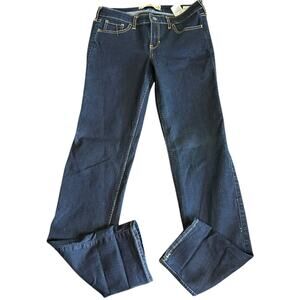 Hollister Dark Wash Skinny Jeans Womens 7 Long Stretch Blue Denim Mid Rise